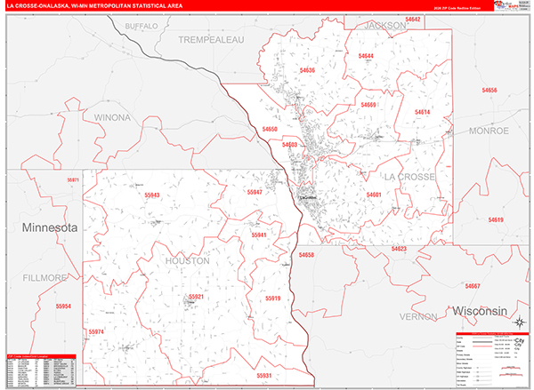 La Crosse-Onalaska Metro Area Wall Map
